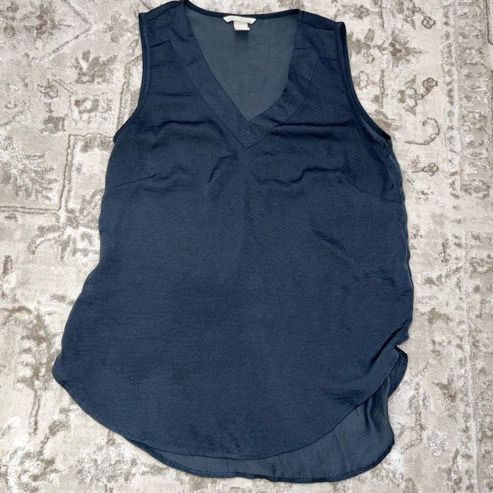 H&M Navy V-Neck Sleeveless Blouse